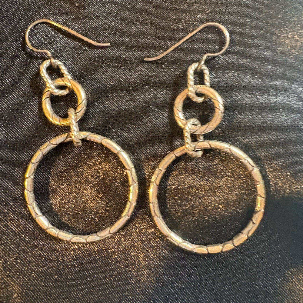 Brighton Silver Hoop Earrings with Heart Pouch